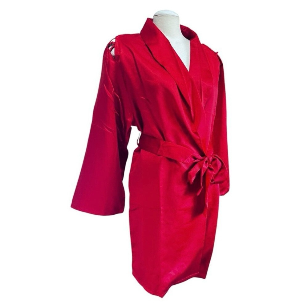Frederick's of Hollywood Red Satin Robe